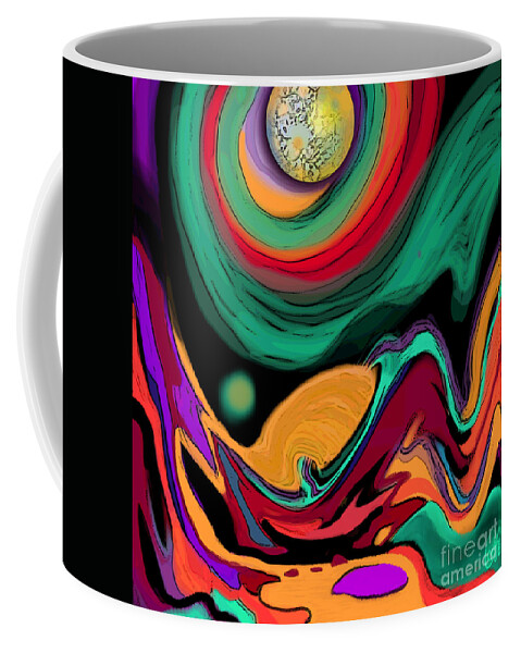 Moon Coffee Mug featuring the digital art Comet II by Carol Jacobs