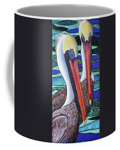 Pelican Coffee Mug featuring the painting Twice as Comically Elegant by Ande Hall
