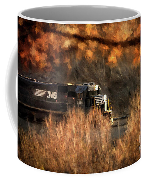 Train Coffee Mug featuring the photograph Comin' Round The Mountain by Lois Bryan
