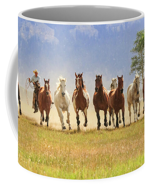 Horses Coffee Mug featuring the photograph Coming At You by Jack Bell
