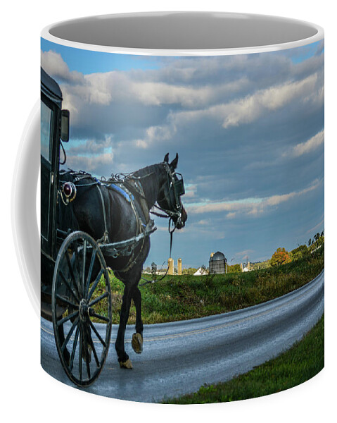 Amish Country Coffee Mug featuring the photograph Coming Home at Dusk by Tana Reiff