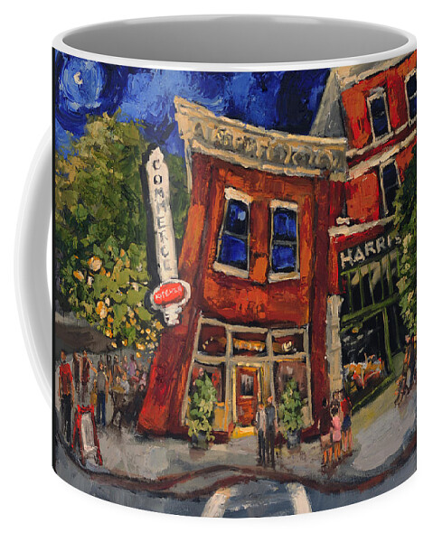 Cityscape Coffee Mug featuring the painting Commerce Kitchen Huntsville Alabama by Carole Foret