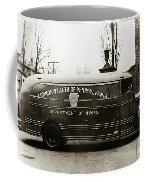 Coal Mine Coffee Mug featuring the photograph Commonwealth Of Pennsylvania Coal Mine Rescue Truck 1947 by Arthur Miller