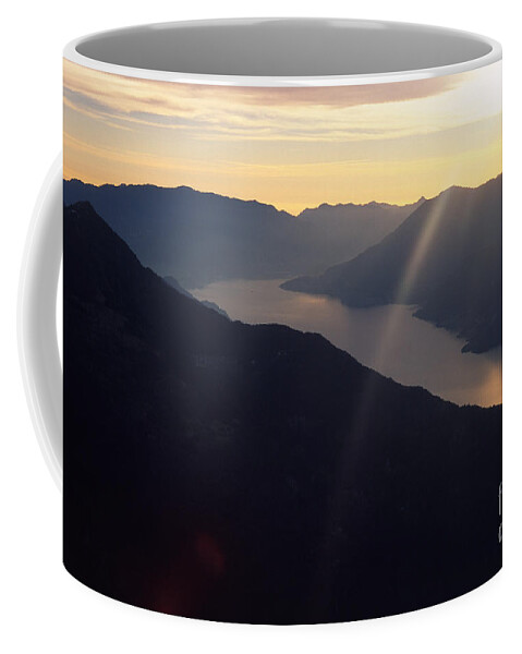 Sunset Coffee Mug featuring the photograph Como Lake by Riccardo Mottola