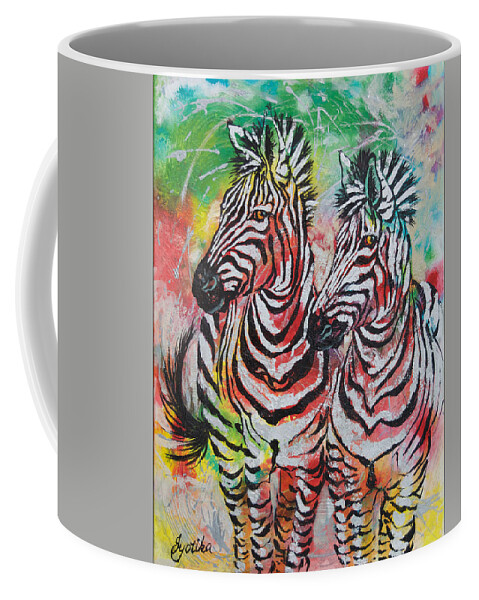 Zebras Coffee Mug featuring the painting Companion by Jyotika Shroff