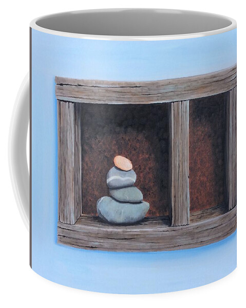 Rock Coffee Mug featuring the painting Compartments by Emily Page