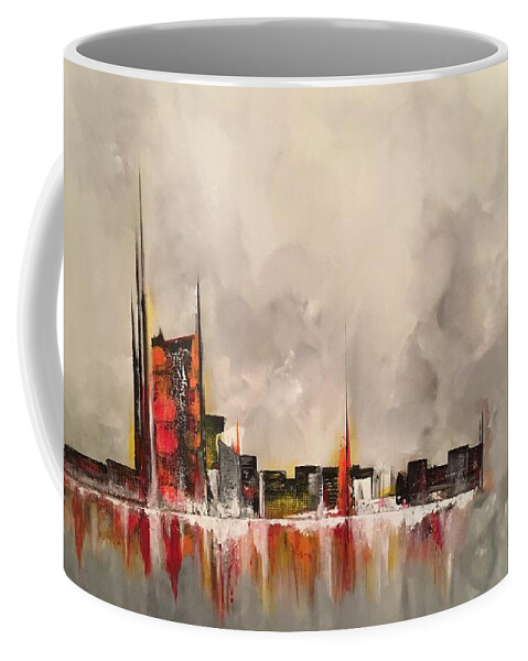 Abstract Coffee Mug featuring the painting Compelling by Soraya Silvestri