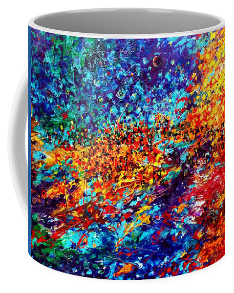 Energy Spiritual Art Coffee Mug featuring the painting Composition # 5. Series Abstract Sunsets by Helen Kagan