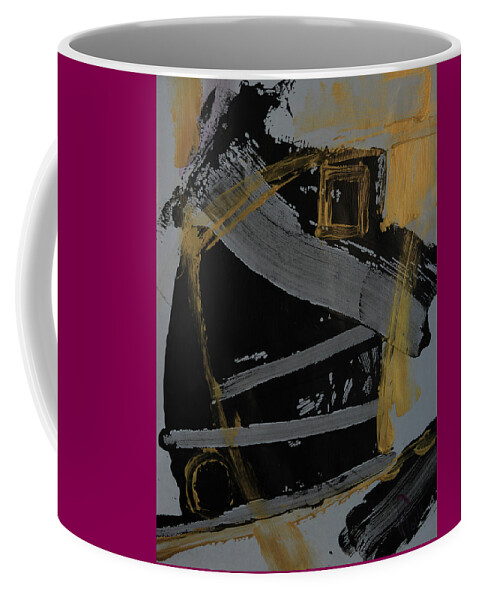 Abstract Coffee Mug featuring the painting Composition 20186 by Walter Fahmy