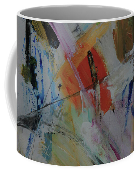 Abstract Coffee Mug featuring the painting Composition 20187 by Walter Fahmy