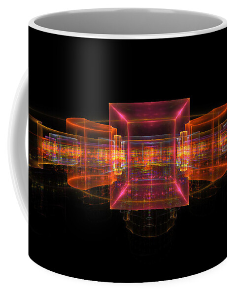 Red Coffee Mug featuring the digital art Computer Generated 3D Abstract Fractal Flame Modern Art by Keith Webber Jr