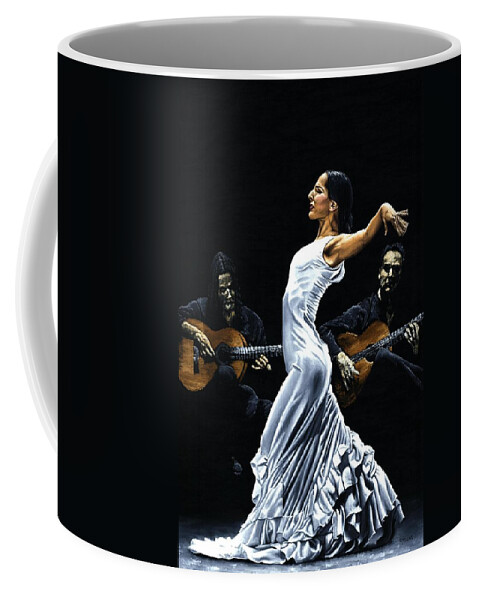 Flamenco Coffee Mug featuring the painting Concentracion del Funcionamiento del Flamenco by Richard Young