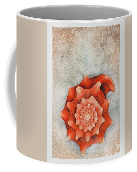 Spiral Coffee Mug featuring the painting Conch by Hilda Wagner