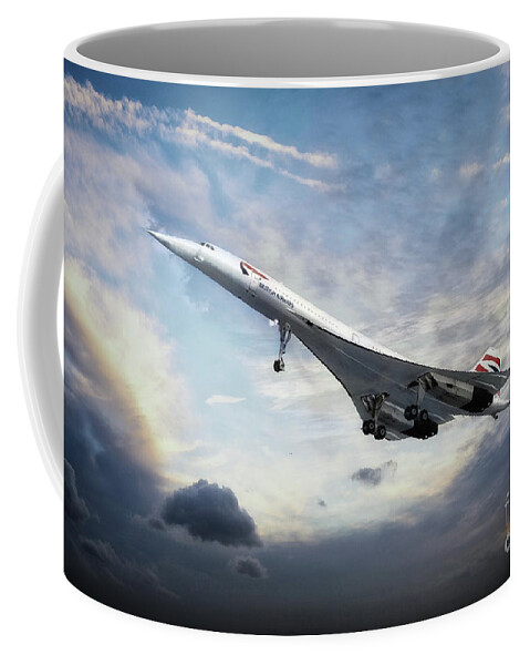 Concorde Coffee Mug featuring the digital art Concorde Portrait by Airpower Art