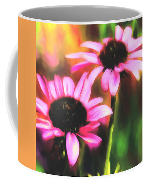 Coneflowers Coffee Mug featuring the digital art Coneflowers by Sand And Chi