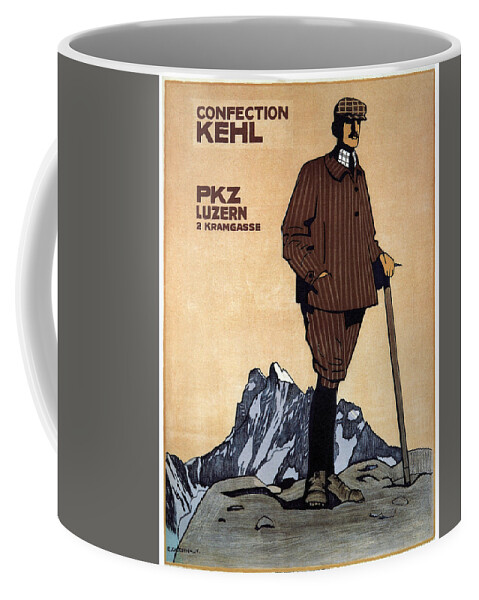 Confection Kehl Coffee Mug featuring the mixed media Confection KEHL - Men's Clothing - Vintage Advertising Poster by Studio Grafiikka