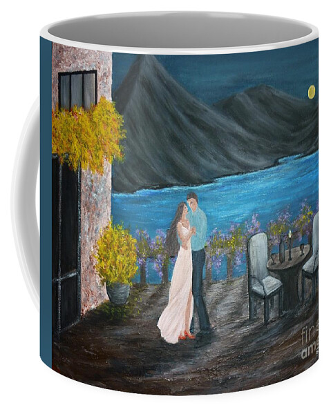 Couple Coffee Mug featuring the painting Connected by Andreea Moldovan