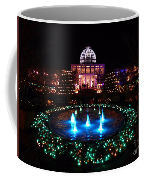 Conservatory Coffee Mug featuring the photograph Conservatory During Garenfest of Lights 2017 by Jean Wright