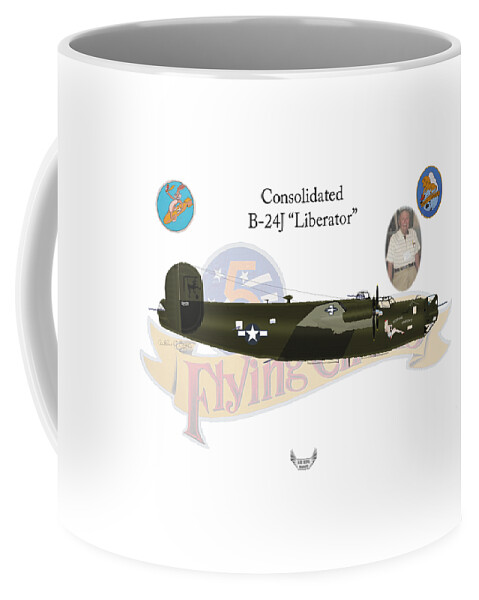 Consolidated Coffee Mug featuring the digital art Consolidated, B-24J, Liberator, Rough Night by Arthur Eggers
