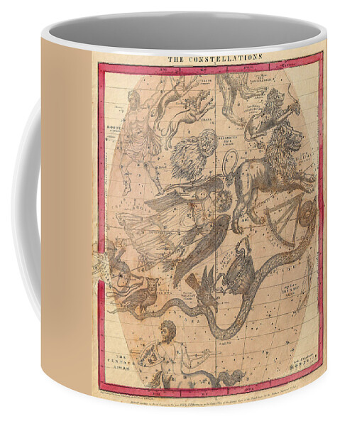 Celestial Coffee Mug featuring the photograph Constellation Chart 1856 by Andrew Fare
