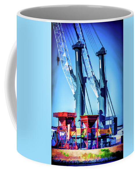 Construction Coffee Mug featuring the mixed media Construction Cubed by Terry Davis