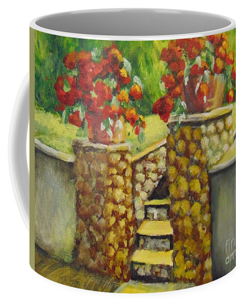 Flowers Coffee Mug featuring the painting Container Garden by Saundra Johnson