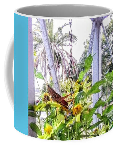 Grasshopper Coffee Mug featuring the photograph Contemplating by Suzanne Berthier