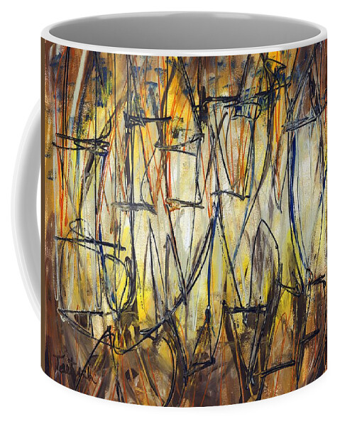 Abstract Coffee Mug featuring the painting Contemporary Art Three by Lynne Taetzsch