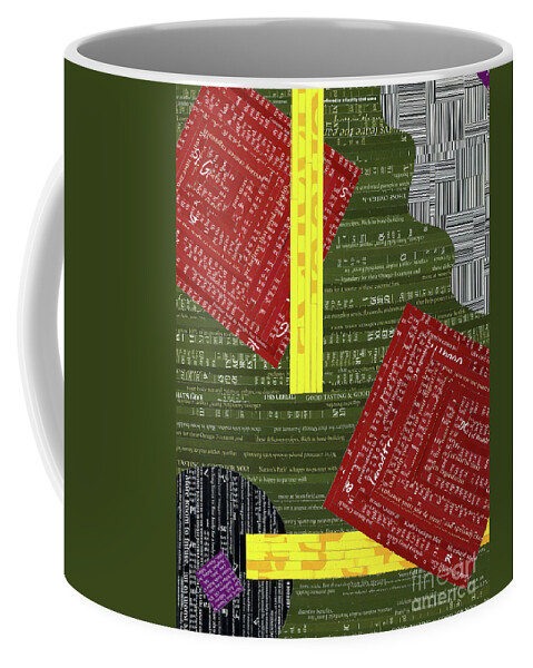 Collage Coffee Mug featuring the mixed media Contents May Settle by Diane Thornton