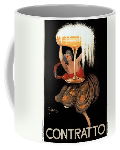Contratto Coffee Mug featuring the mixed media Contratto - Vintage Liquor Advertising Poster by Studio Grafiikka