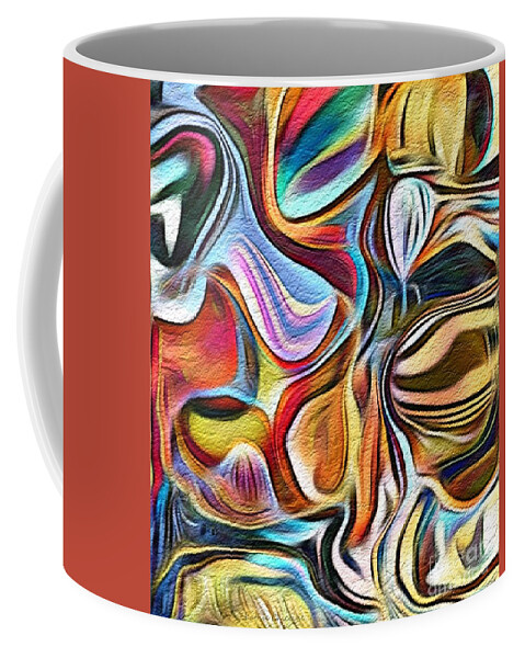 Abstract Coffee Mug featuring the digital art Conversation Starter by Kathie Chicoine