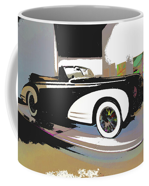 Car Coffee Mug featuring the digital art Cool Convertible by Karol Blumenthal