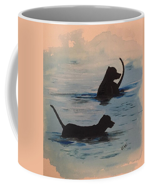 Dogs Coffee Mug featuring the painting Cooling Off by Vikki Angel
