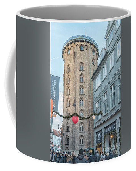 Denmark Coffee Mug featuring the photograph Copenhagen Round Tower Street View by Antony McAulay