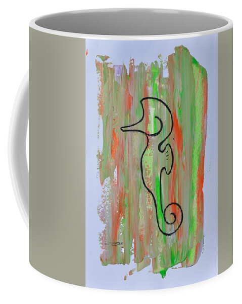 Seahorse Coffee Mug featuring the painting Copycat seahorse 01/30 by Eduard Meinema