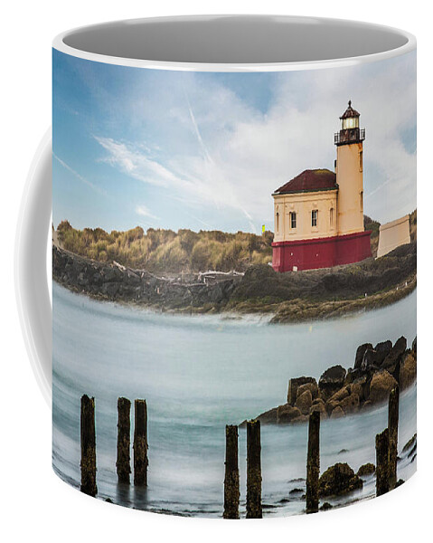 Oregon Coffee Mug featuring the photograph Coquille River Light by Walt Baker