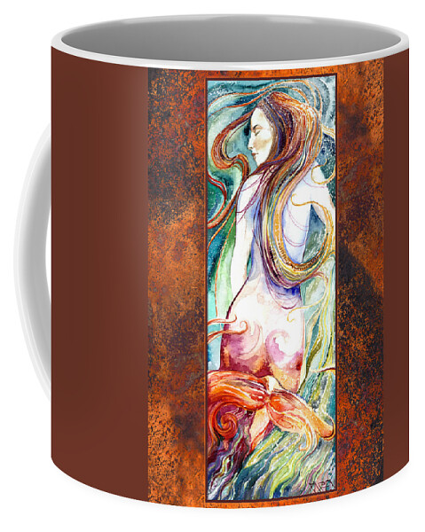 Mermaid Coffee Mug featuring the painting Coral Mermaid by Ragen Mendenhall