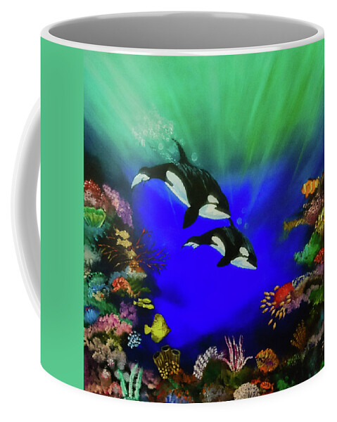 Reef Coffee Mug featuring the painting Coral reef by Faa shie