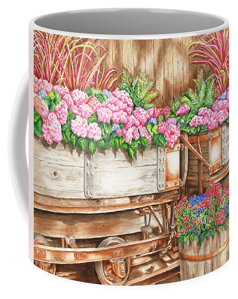 Western Floral Coffee Mug featuring the painting Cordelia's Train by Lori Taylor