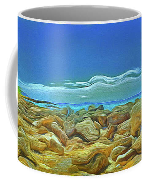 Corfu Coffee Mug featuring the photograph Corfu 3 - Surreal Rocks by Leigh Kemp