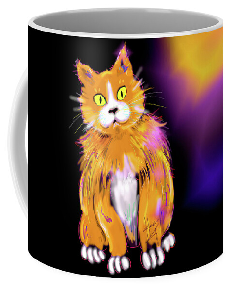 Dizzycats Coffee Mug featuring the painting Cornmuffin DizzyCat by DC Langer