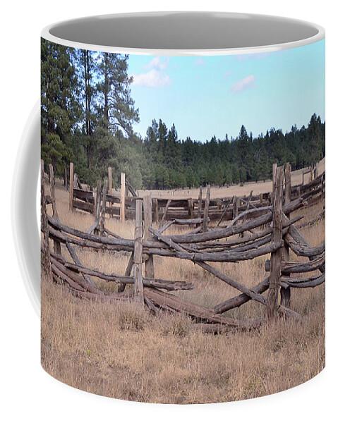 Ponderosa Pines Coffee Mug featuring the photograph Corral by Debby Pueschel
