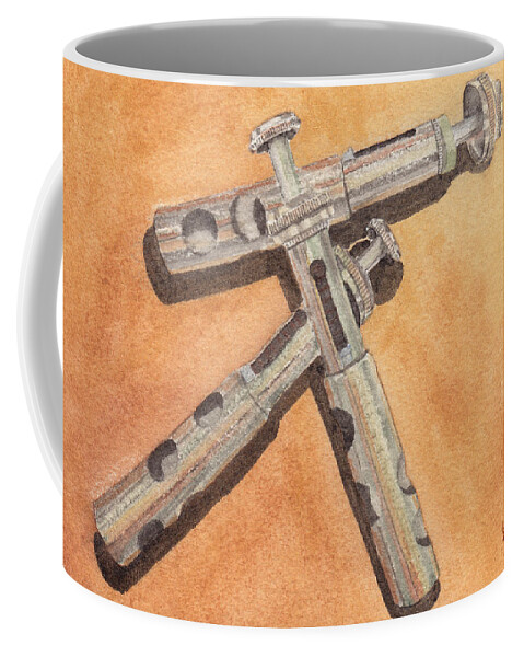 Trumpet Coffee Mug featuring the painting Corroded Trumpet Pistons by Ken Powers