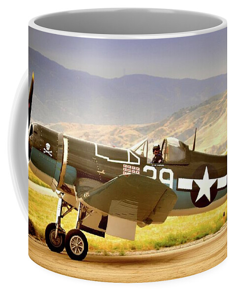 Fighter Aircraft Coffee Mug featuring the photograph Corsair Jollies by Gus McCrea