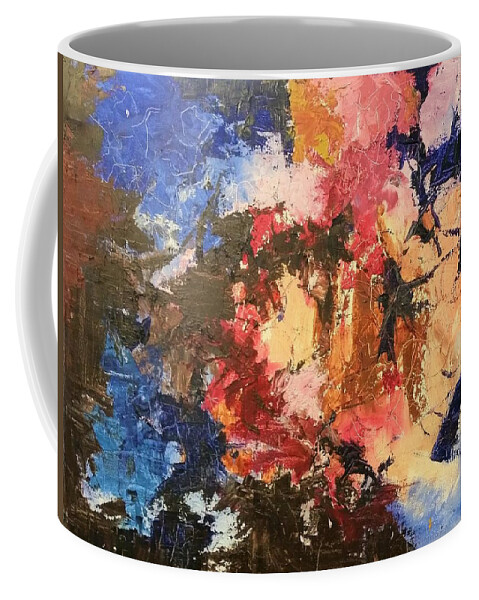 Explosive Abstract Oil And Mixed Painting Colorful Coffee Mug featuring the painting Cosmos by Renee Rowe