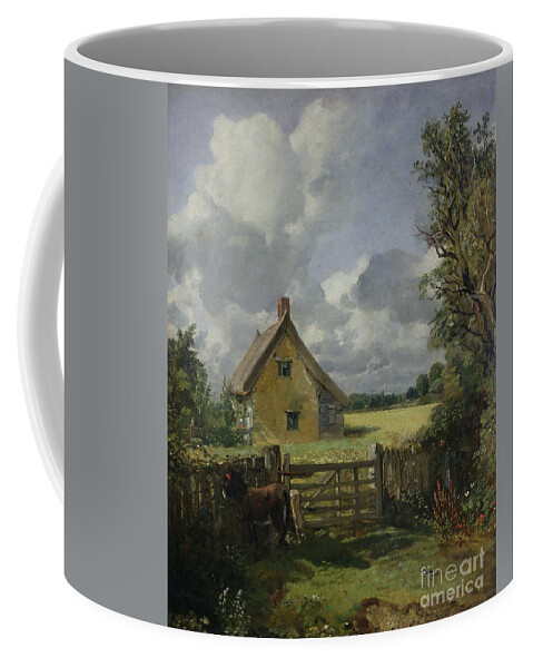 Cottage Coffee Mug featuring the painting Cottage in a Cornfield by John Constable