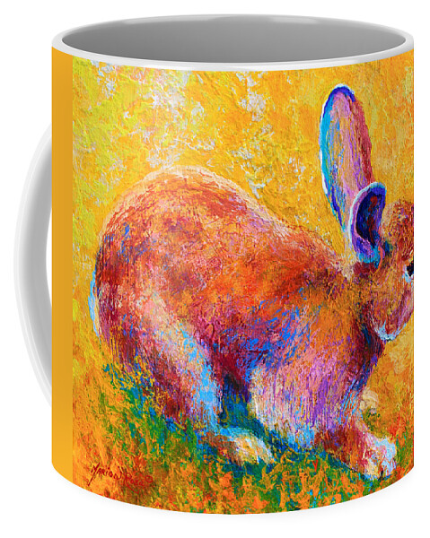 Rabbit Coffee Mug featuring the painting Cottontail II by Marion Rose
