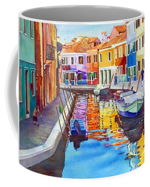 Burano Coffee Mug featuring the painting Couleurs de Burano by Francoise Chauray