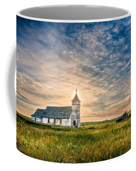 Buildings Coffee Mug featuring the photograph Country Church Sunrise by Rikk Flohr