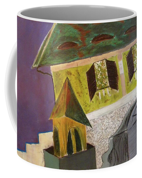 Hose Coffee Mug featuring the pastel Country house by Manuela Constantin